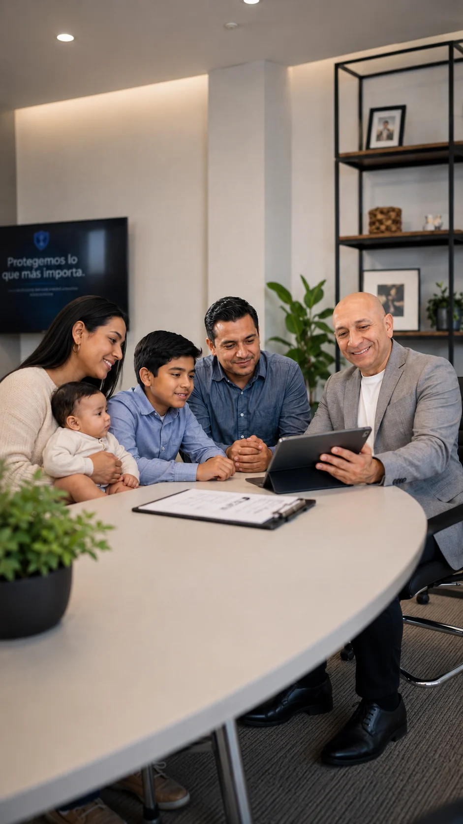 Family organizing their life insurance and retirement savings with advisor Carlos Castillo in Canada